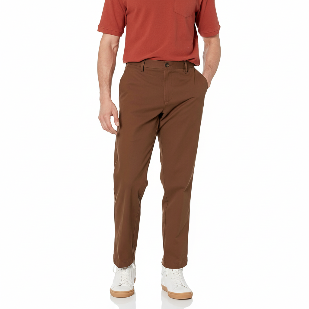 Men's Classic-Fit Wrinkle-Resistant Flat-Front Chino PantClassic Fit Wrinkle Resistant Chino Pants For Men - Image 9
