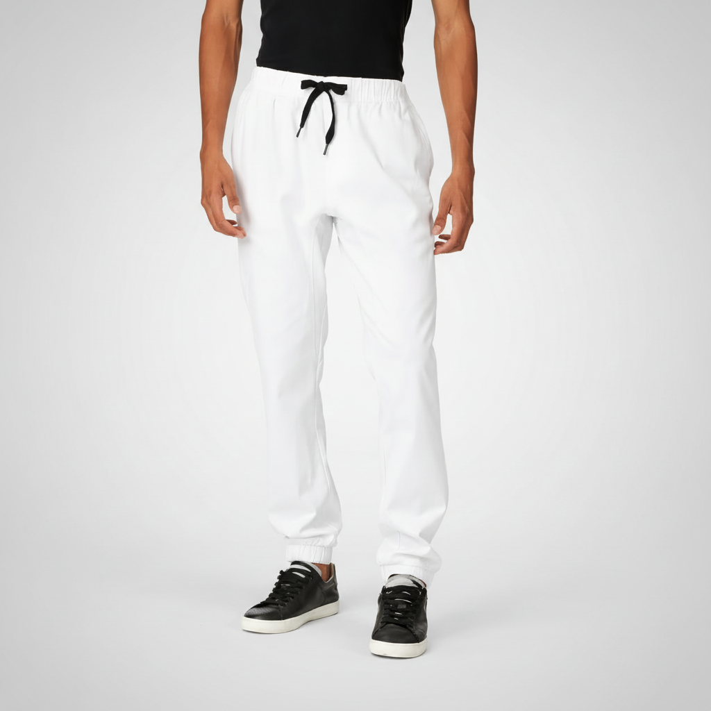 Twill Jogger Pants With Stretch Comfort And Ribbed Hem For Men
