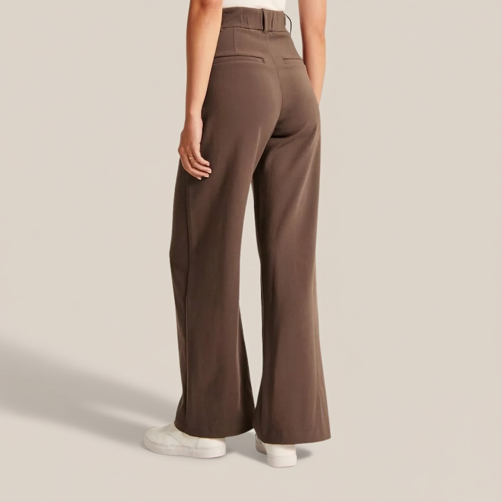 Lightweight Tailored Wide Pants With Pleated Front For WomenLightweight Tailored Wide Pants With Pleated Front For Women - Image 6