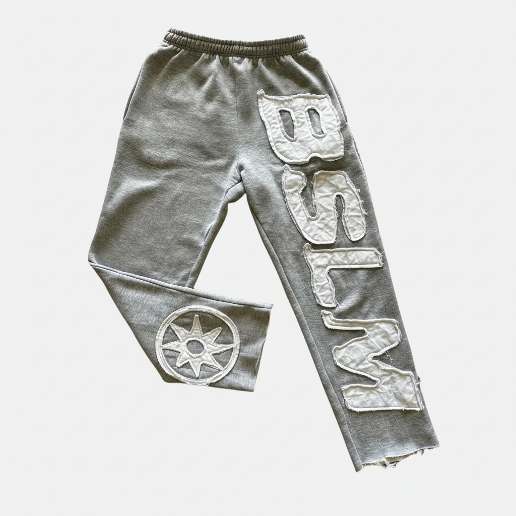 Urban Patchwork Denim Jogger Trousers