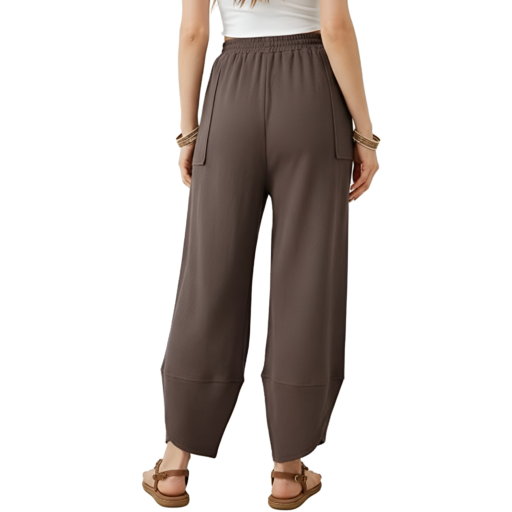Baggy Wide Fit Casual Palazzo Pants With Pockets For Women