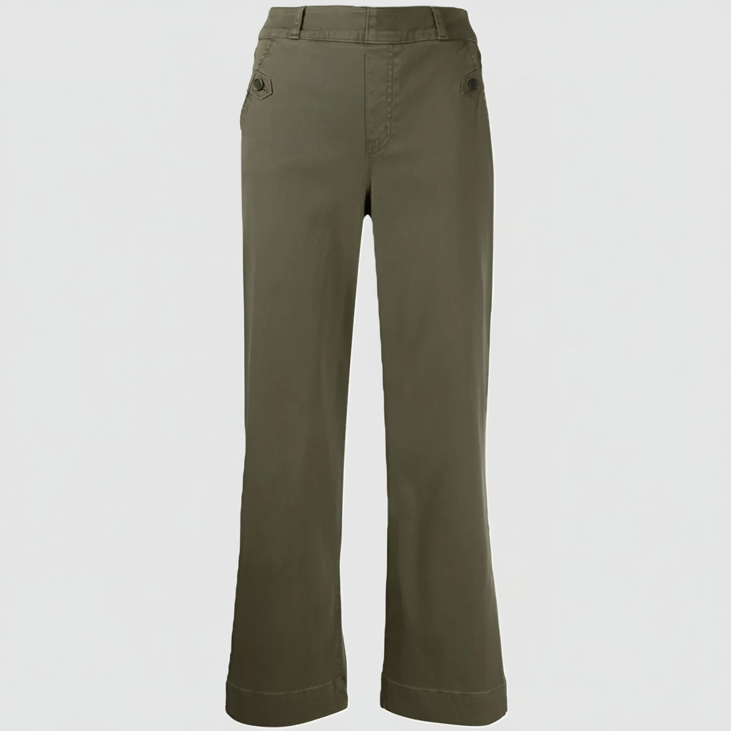 Casual High Rise Cropped Wide Pants For Women