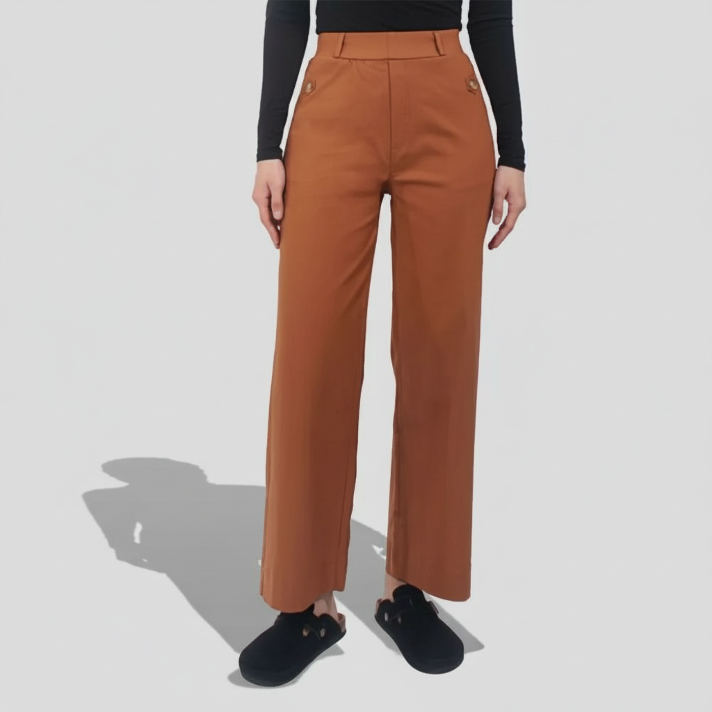 Stretch Twill Cropped 4 Way Wide Pant 