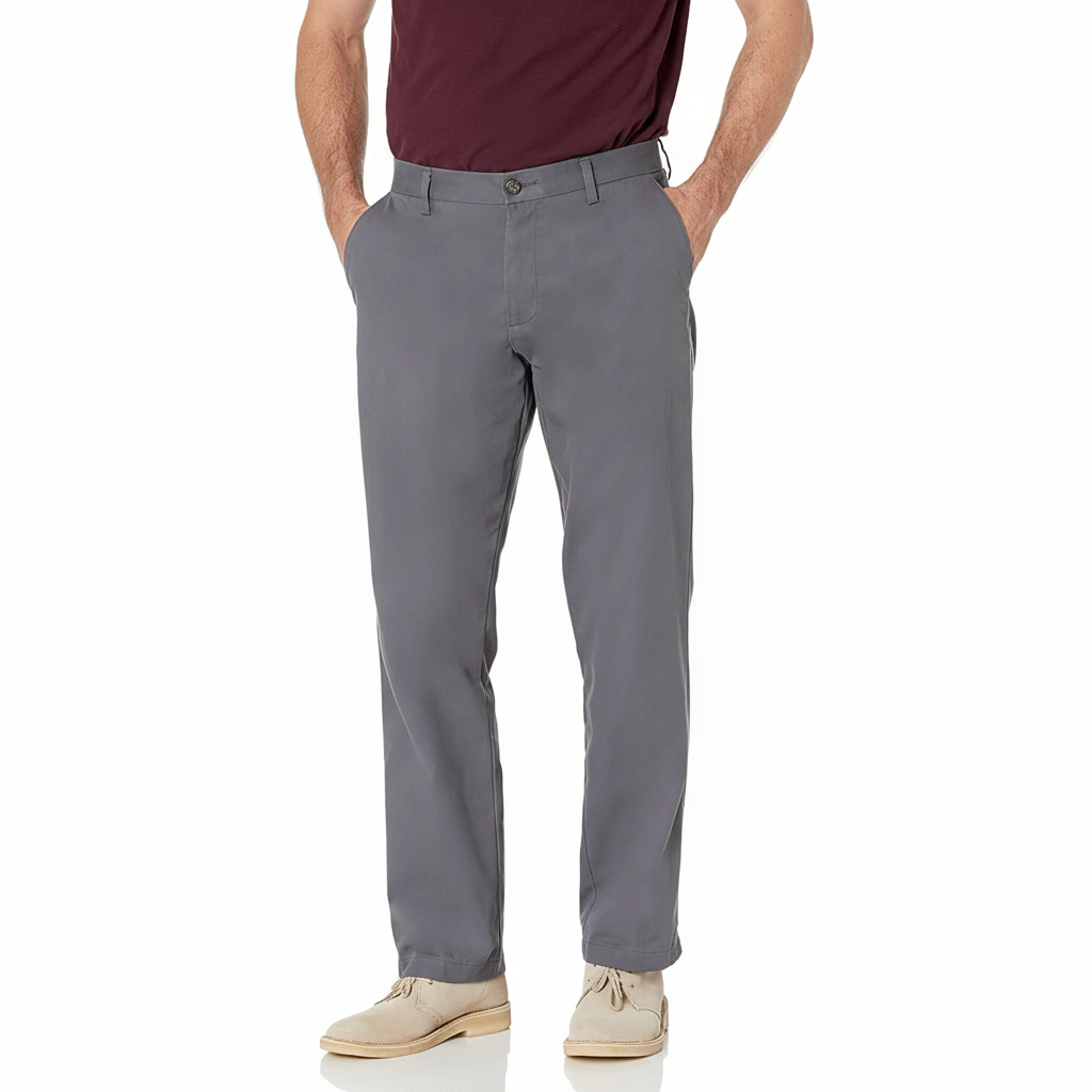 Men's Classic-Fit Wrinkle-Resistant Flat-Front Chino PantClassic Fit Wrinkle Resistant Chino Pants For Men - Image 29