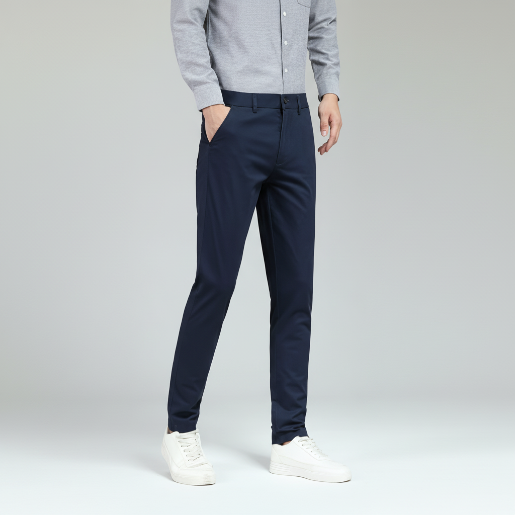 Flat Front Skinny Stretchy Trousers