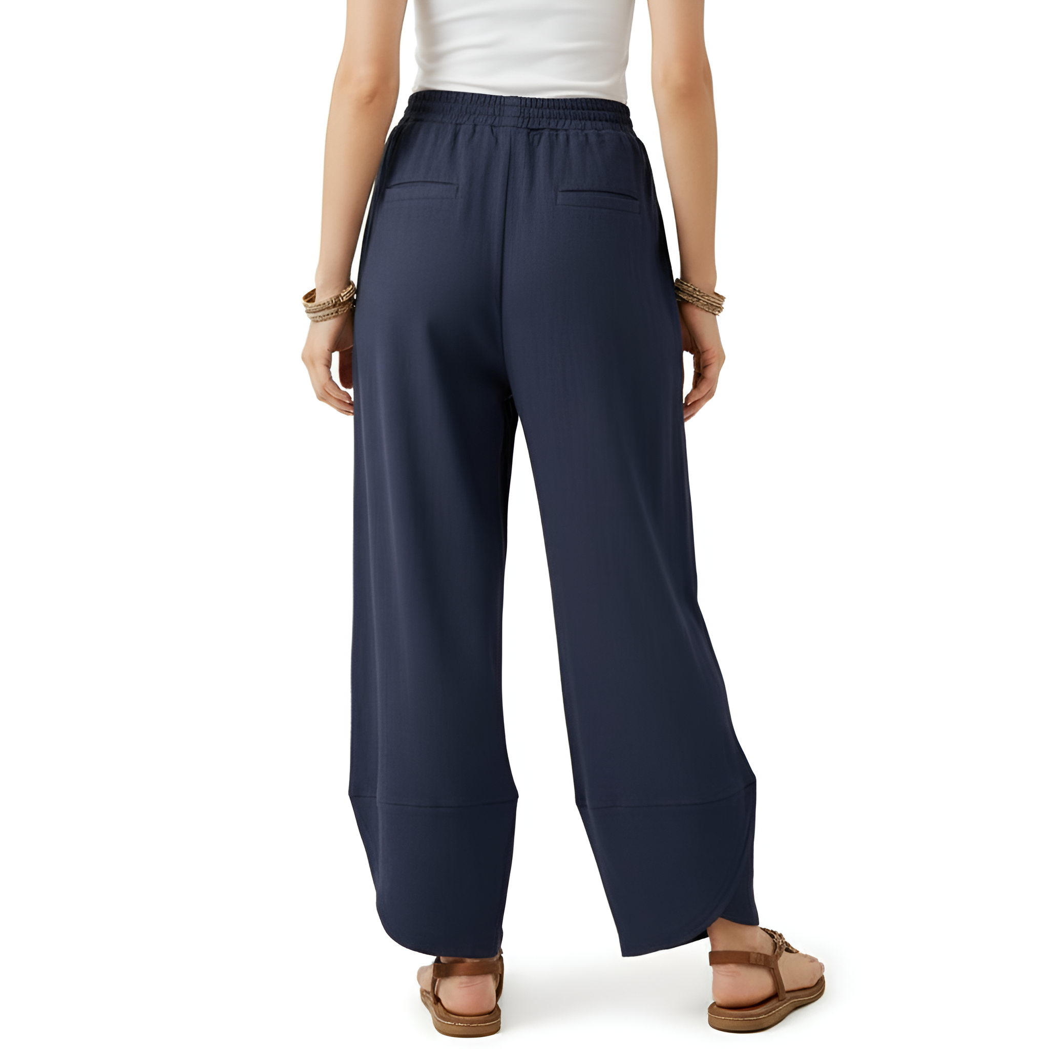 Baggy Wide Fit Casual Palazzo Pants With Pockets For Women