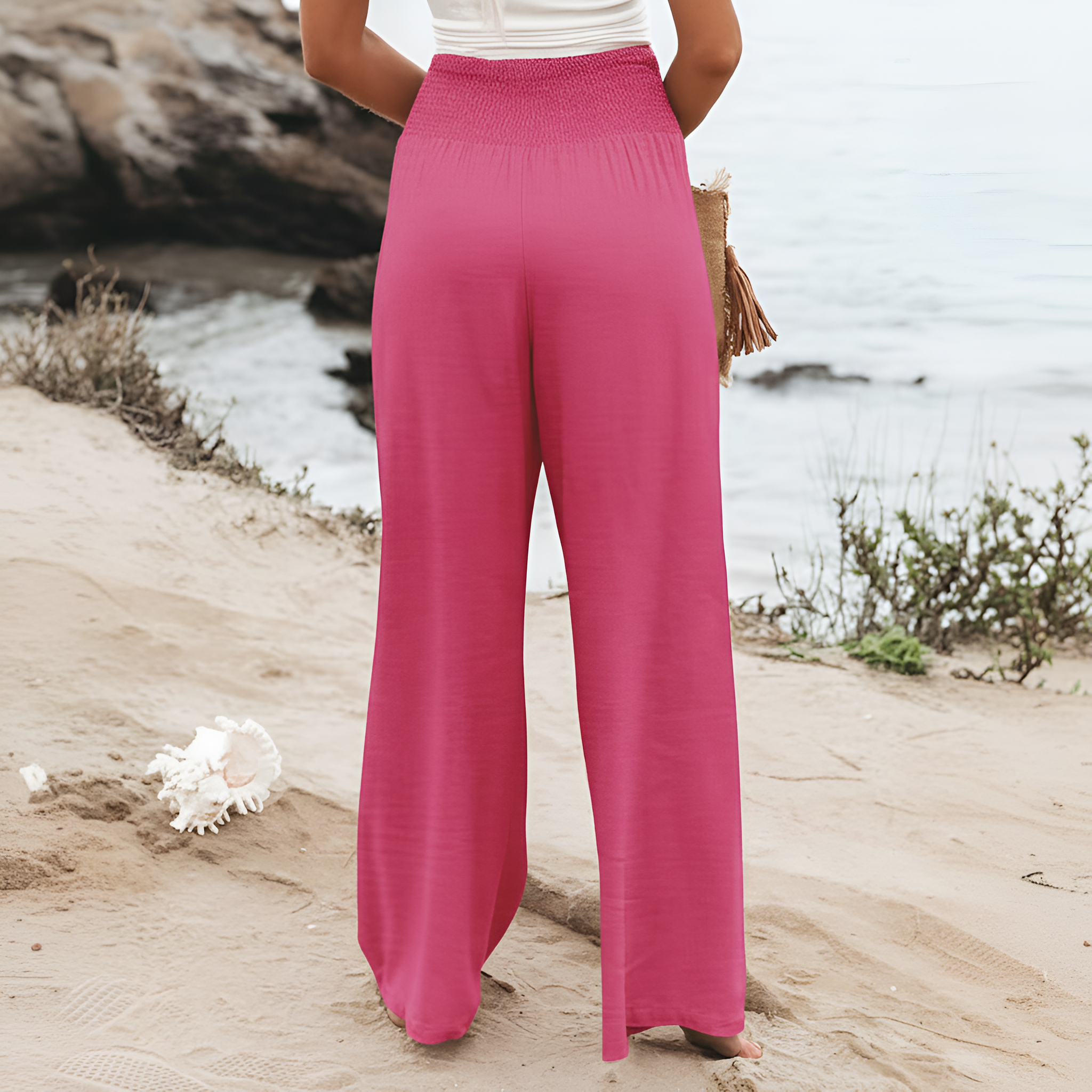 Casual High Rise Palazzo With Pocket For Women