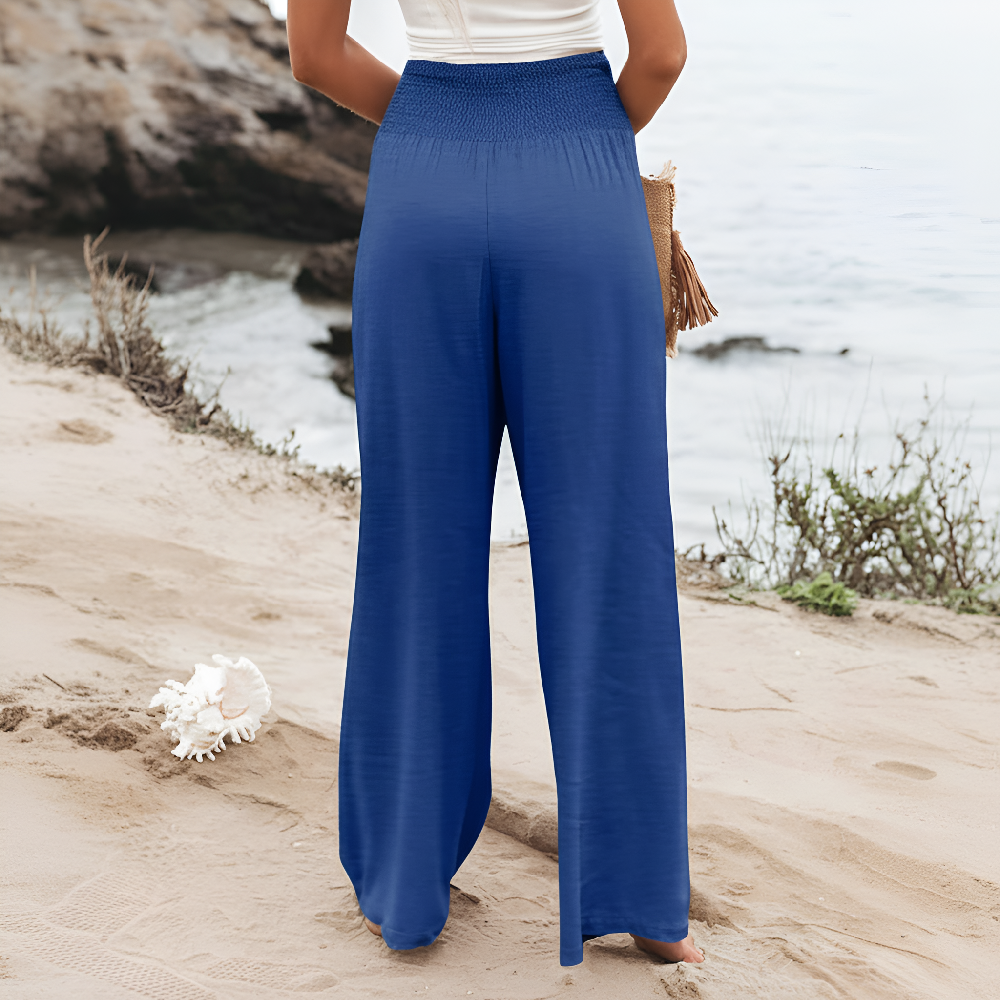 Casual High Rise Palazzo With Pocket For Women