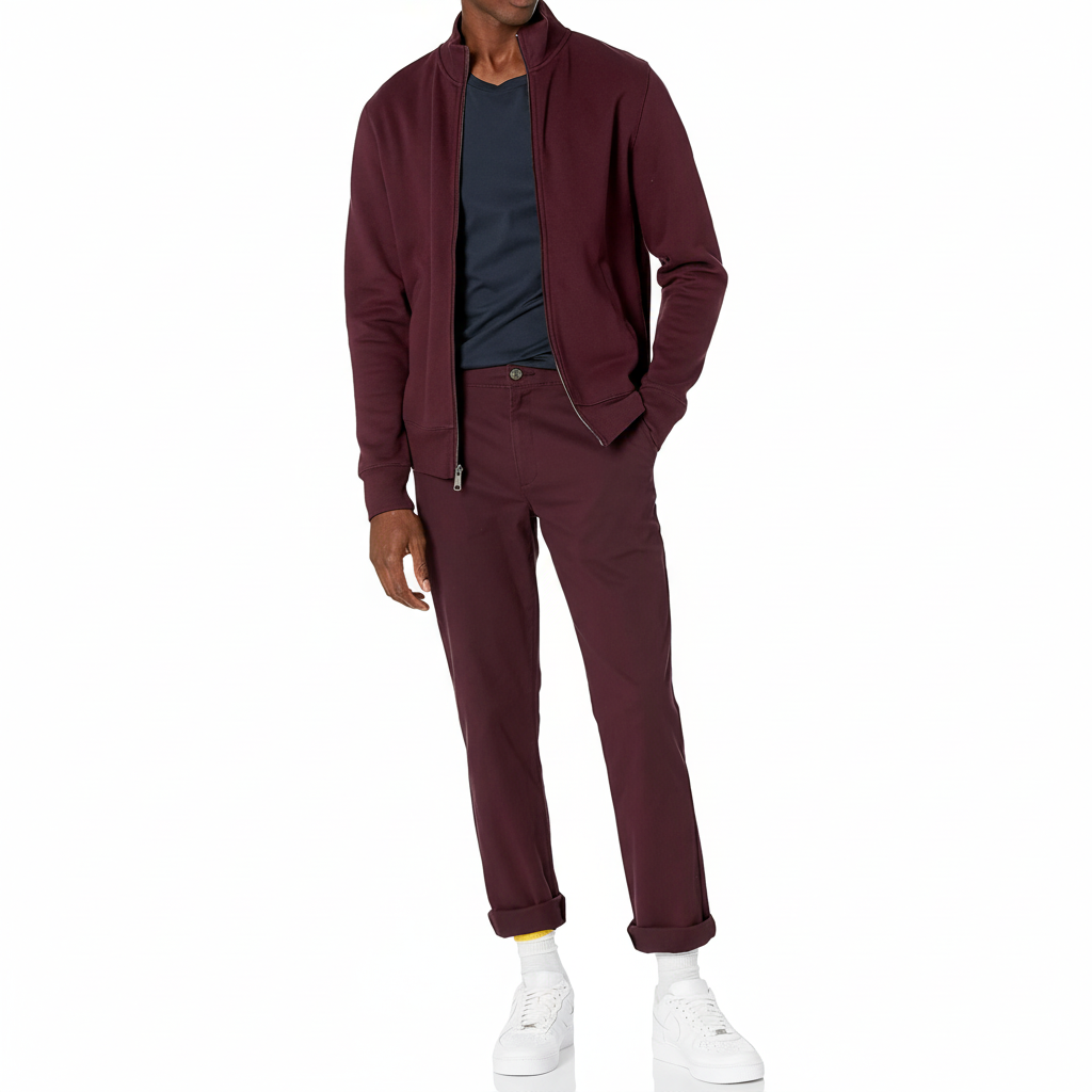 Straight Fit Casual Stretch Chino Pants for Men