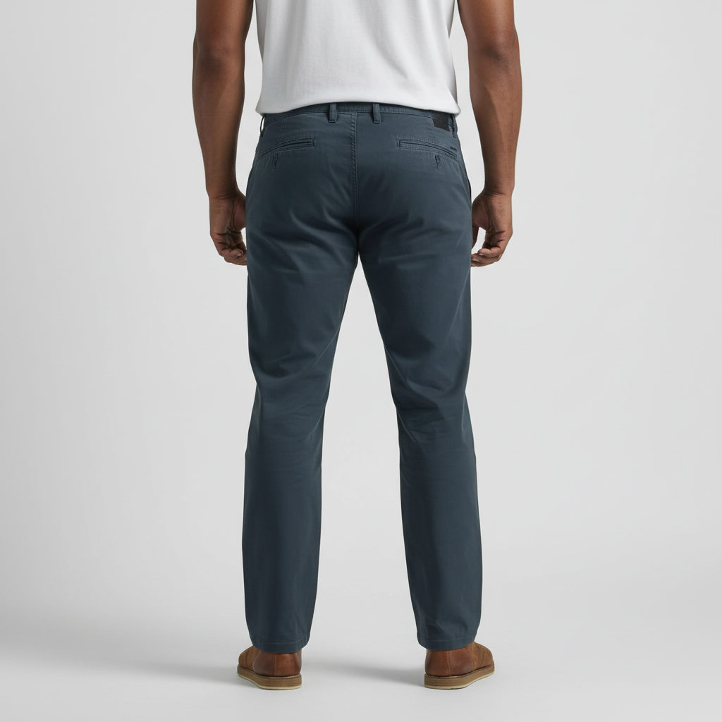 Straight Fit Casual Pants With Flex Comfort And Flat Front Style For Men