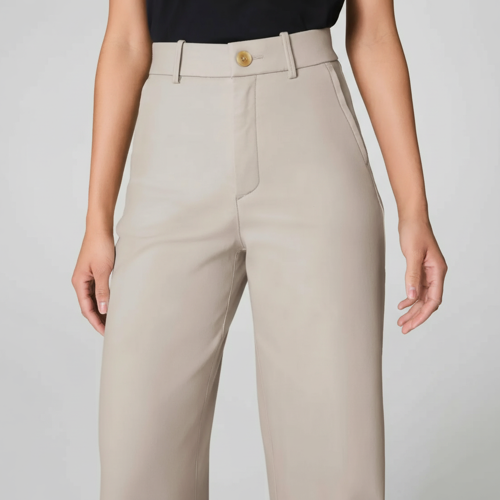 High Rise Stretch Wide Pant With Smoothing Panel