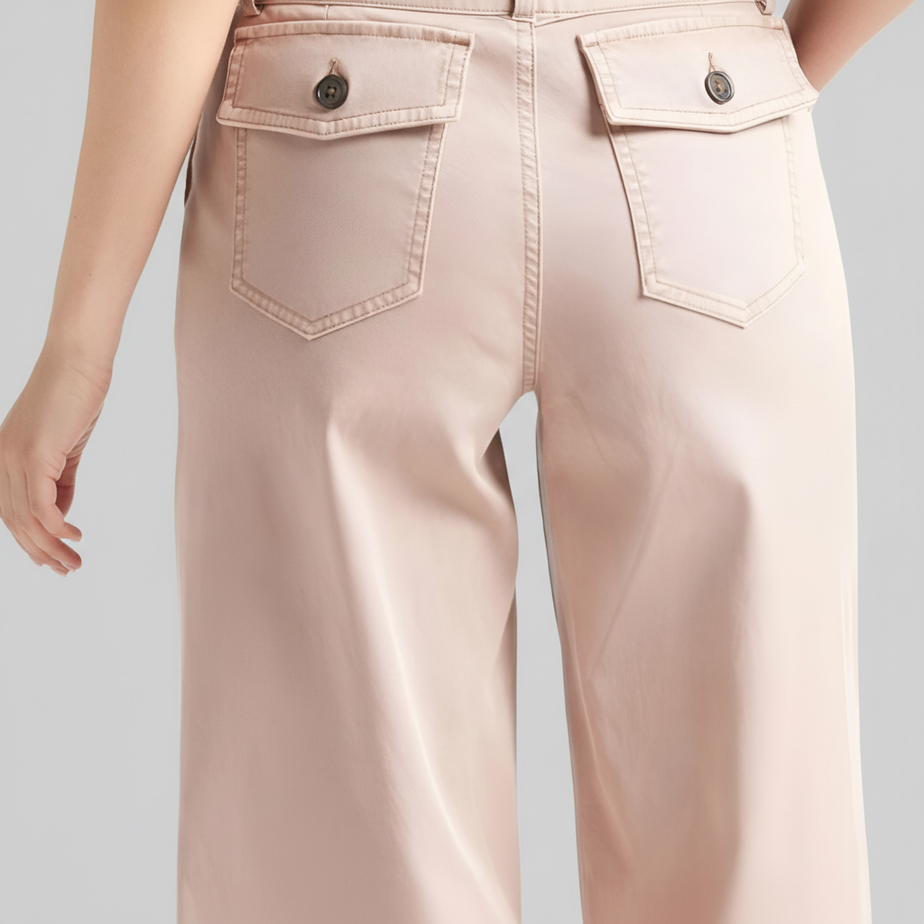 Casual High Rise Cropped Wide Pants For Women