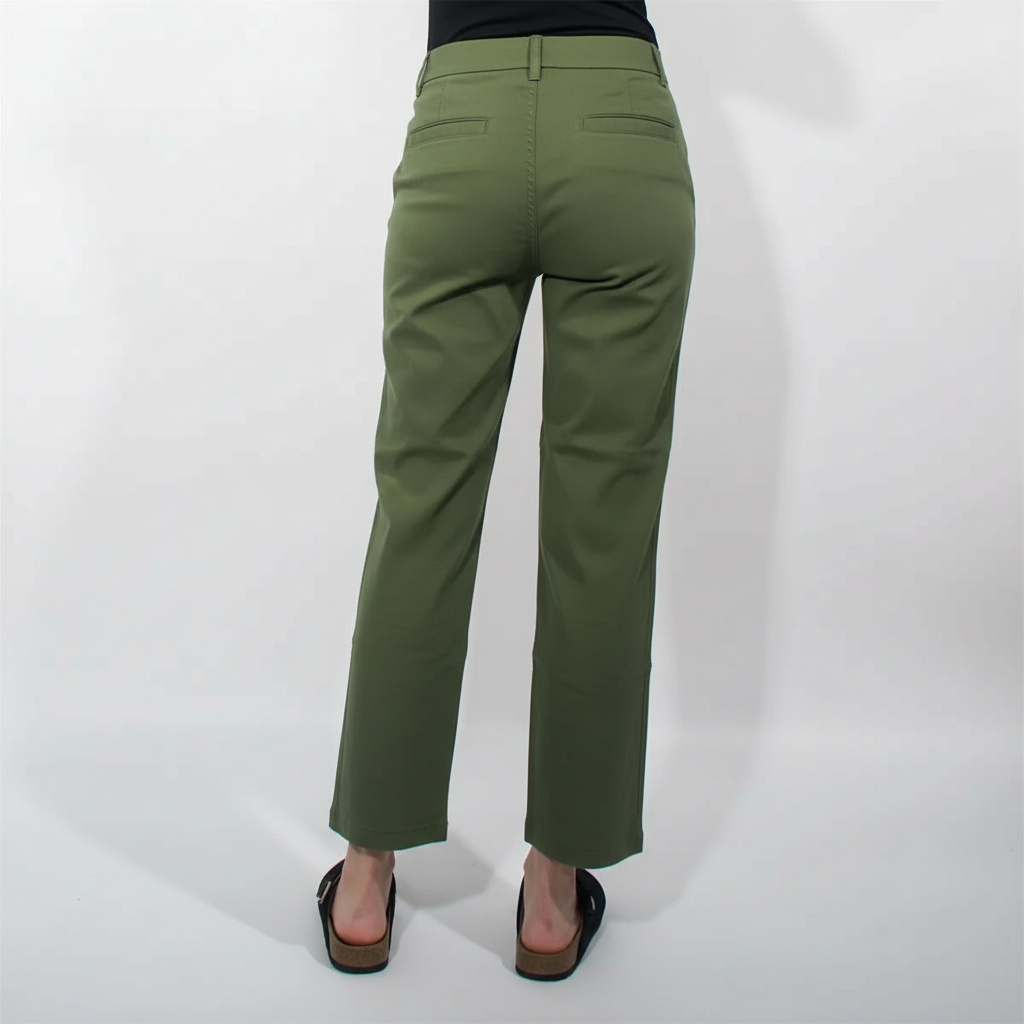 Stretch Twill Cropped 4 Way Wide Pant 