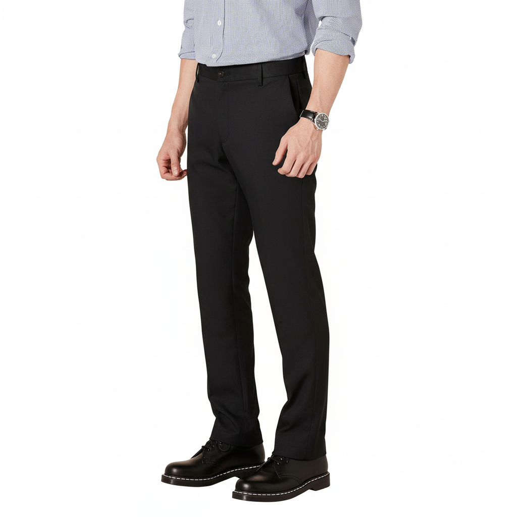 Slim Fit Flat Front Dress Pants for Men