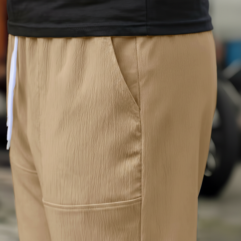 Casual Straight Cut Pants With Slight Stretch For Daily Wear