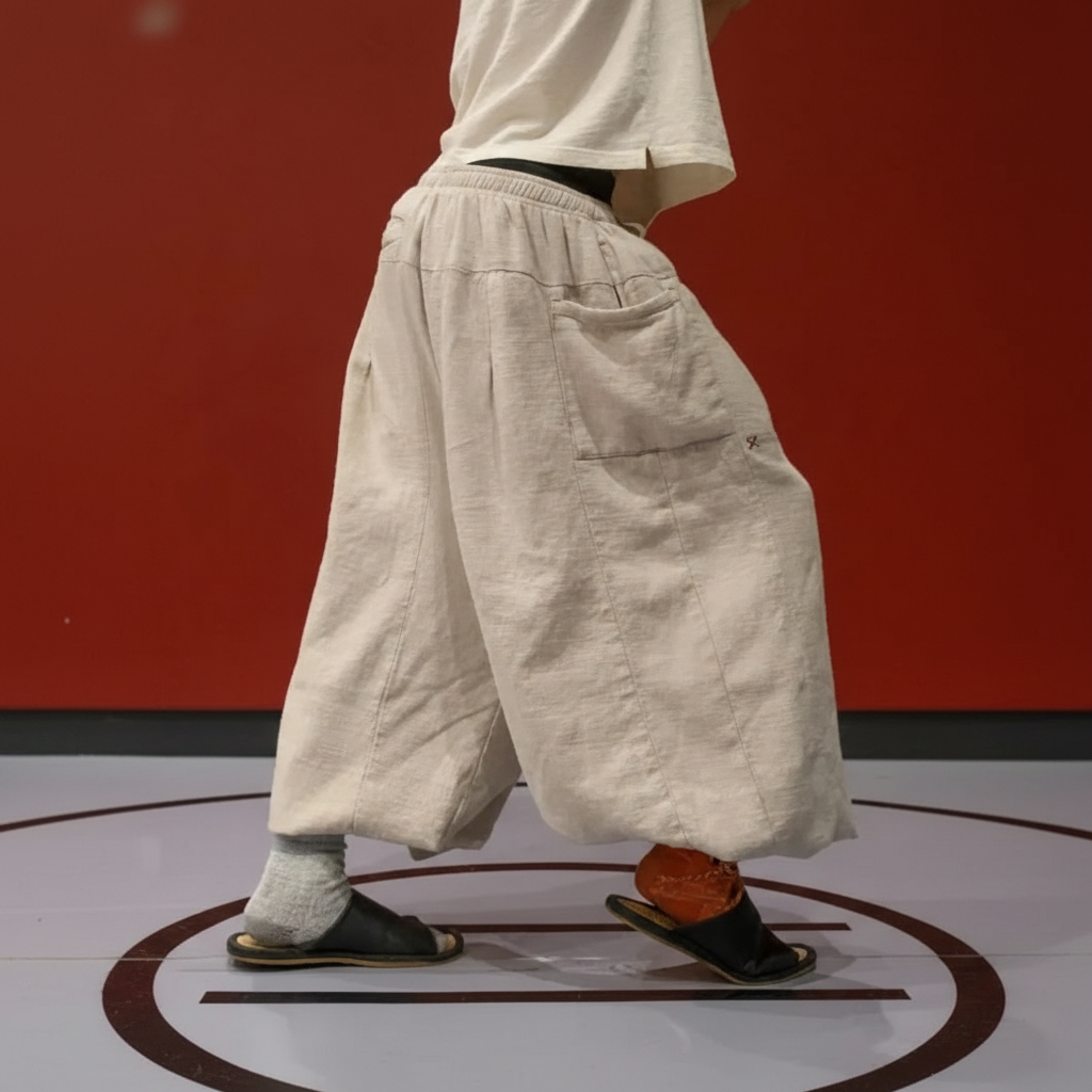 Linen Wide Panel Pants For Everyday Use