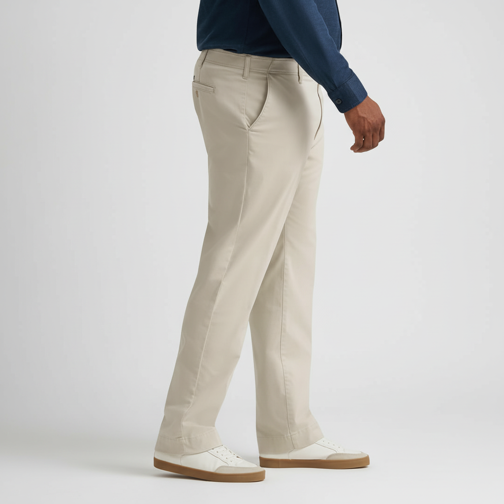 Straight Fit Casual Pants With Flex Comfort And Flat Front Style For MenRegular Straight Fit Pant With Flat Front Style For Men - Image 26