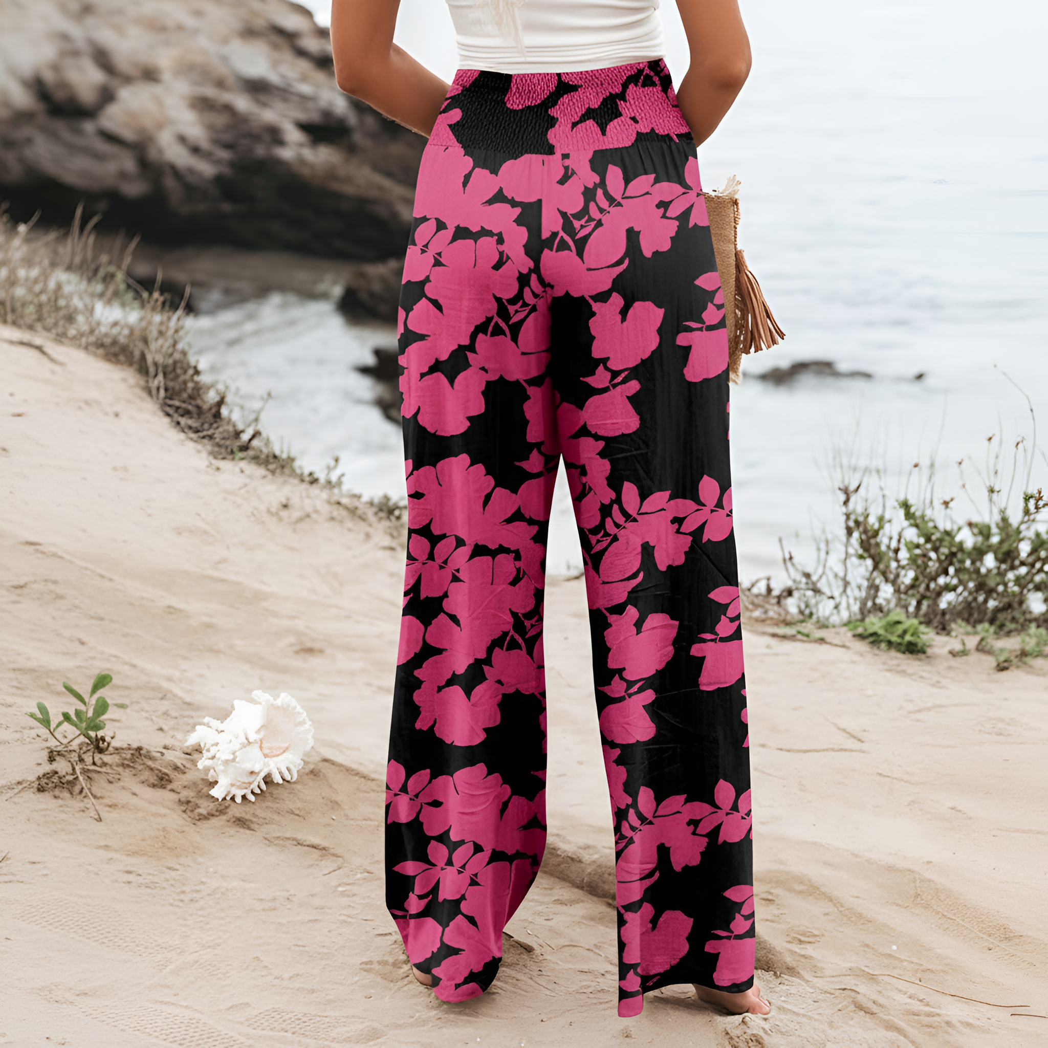 Casual High Rise Palazzo With Pocket For Women