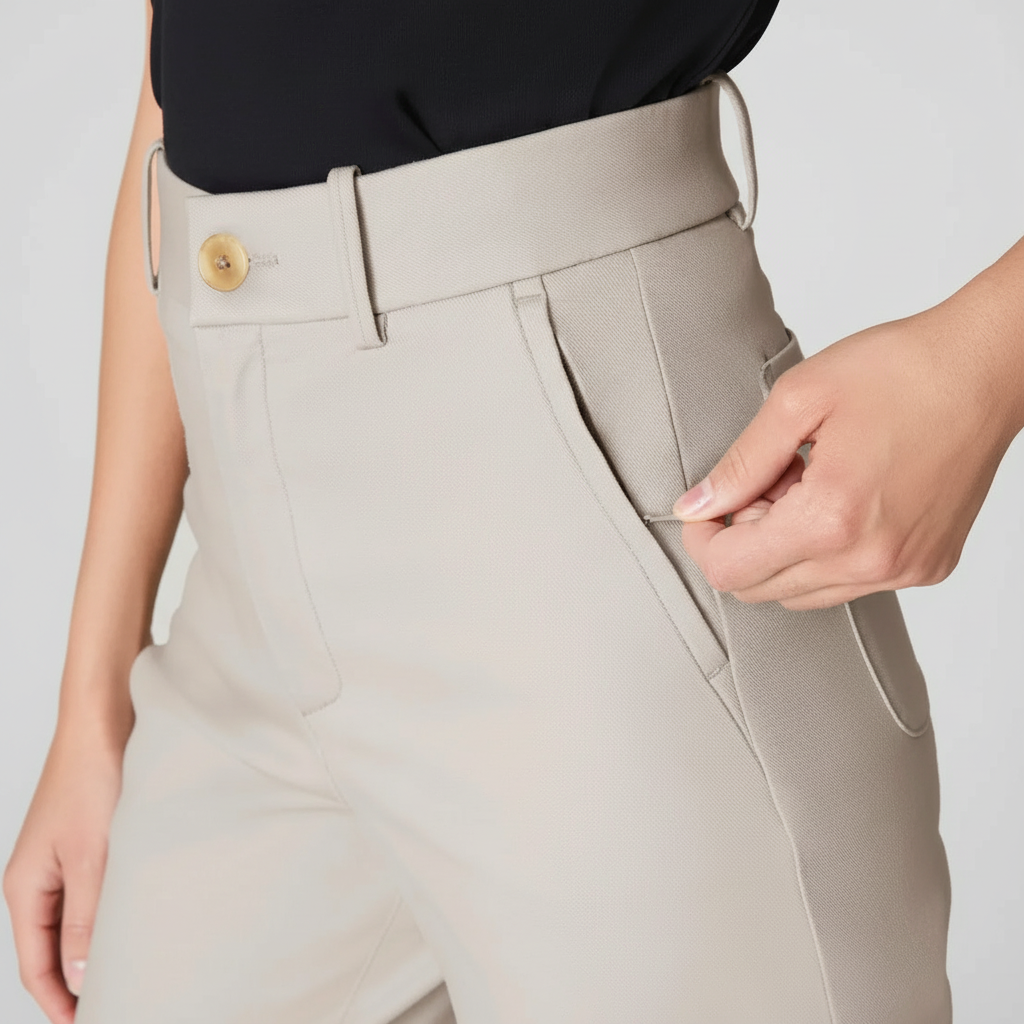 High Rise Stretch Wide Pant With Smoothing Panel