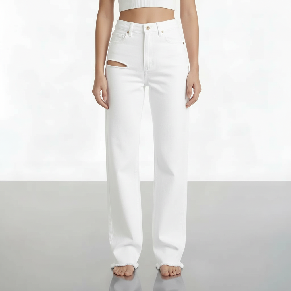 High Rise Cutout Jeans