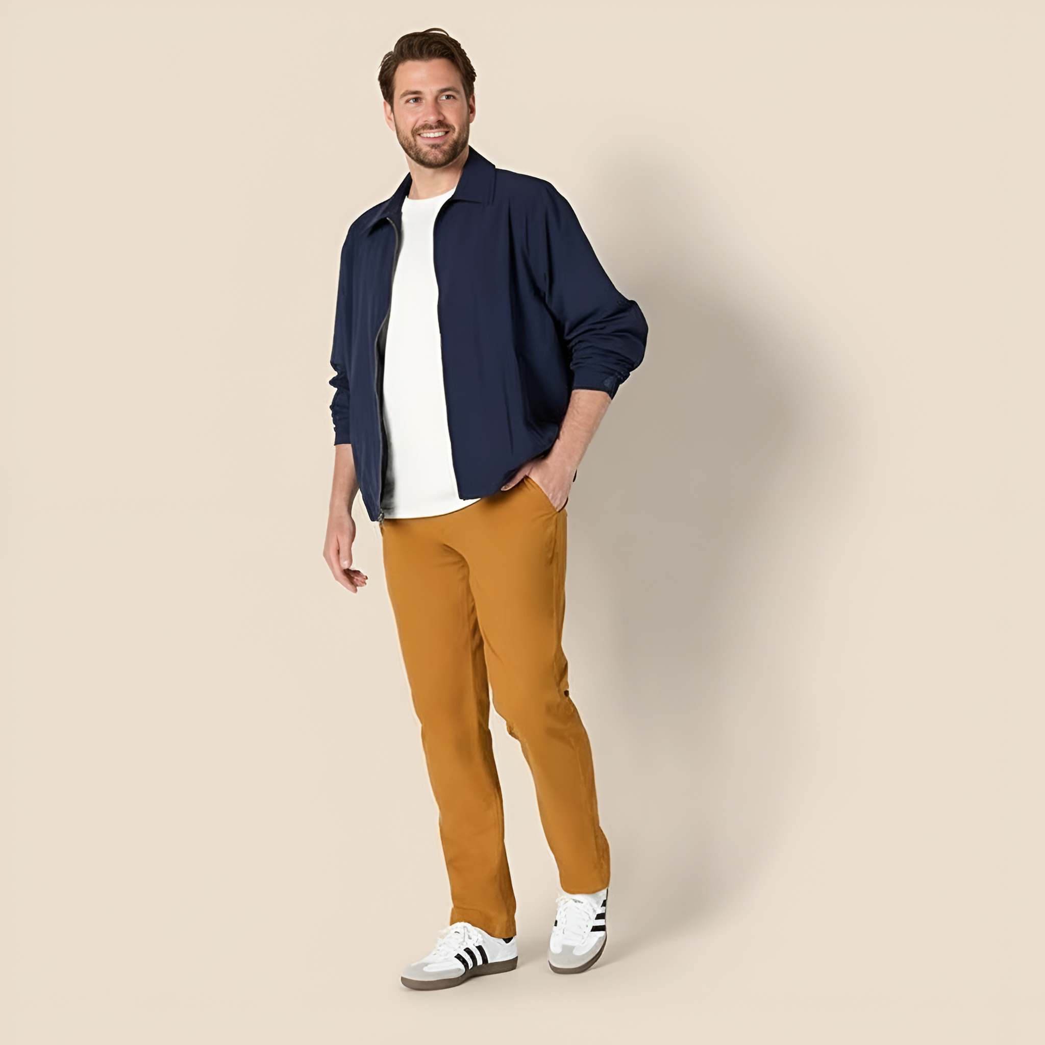 Athletic Fit Chino Twill Pants For Men