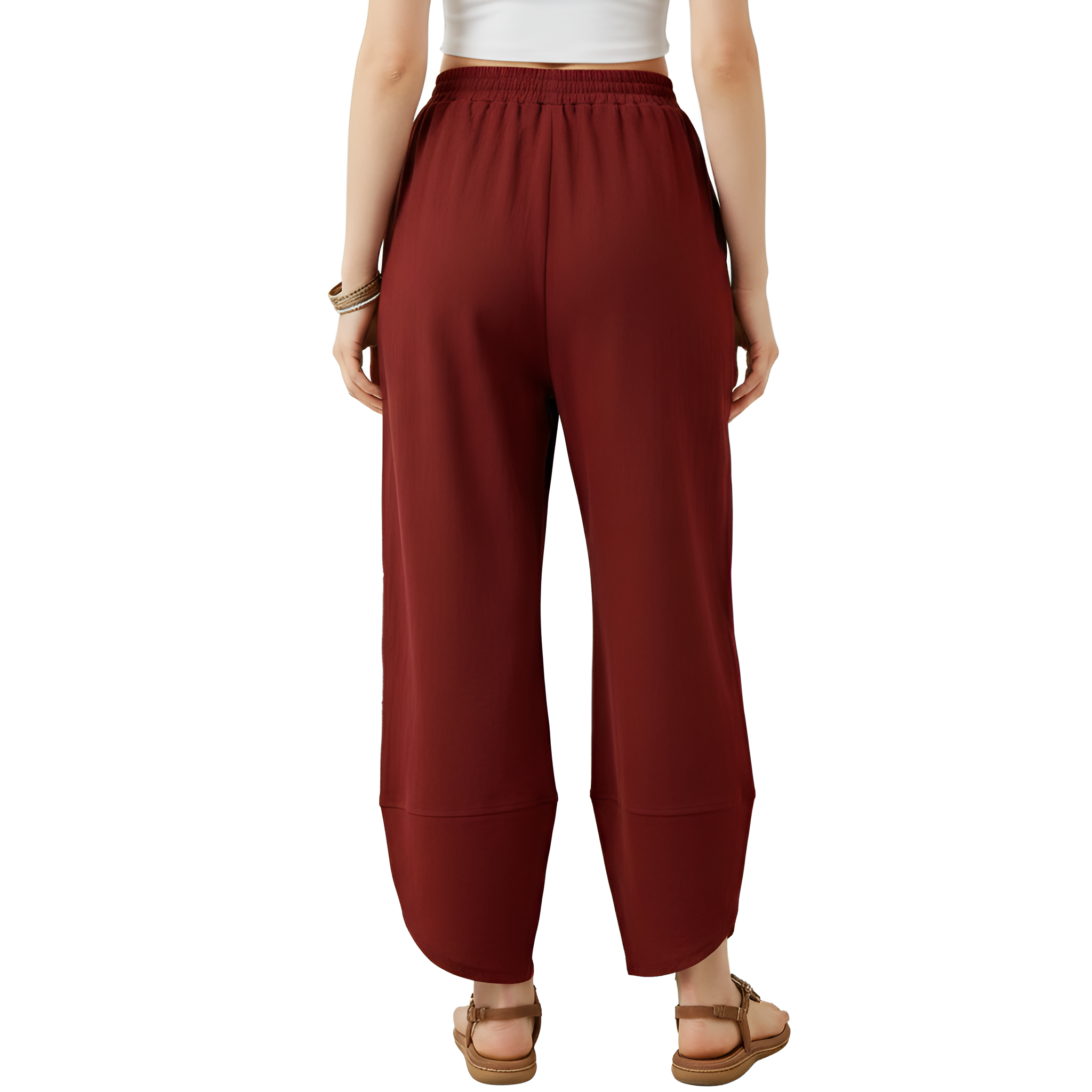 Baggy Wide Fit Casual Palazzo Pants With Pockets For Women