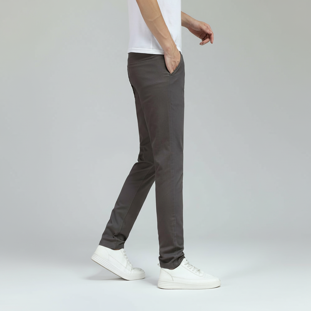 Flat Front Skinny Stretchy Trousers