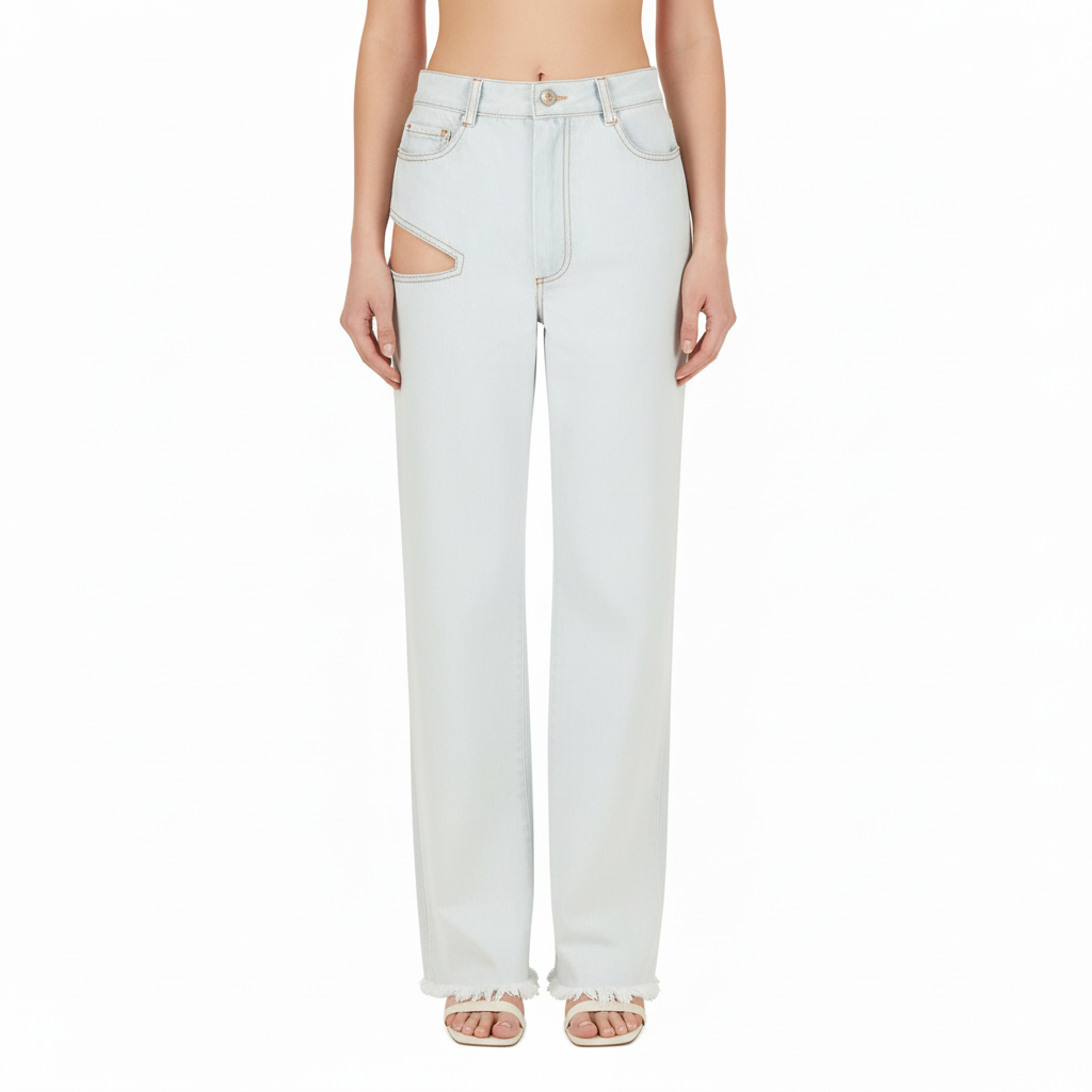 High Rise Cutout Jeans
