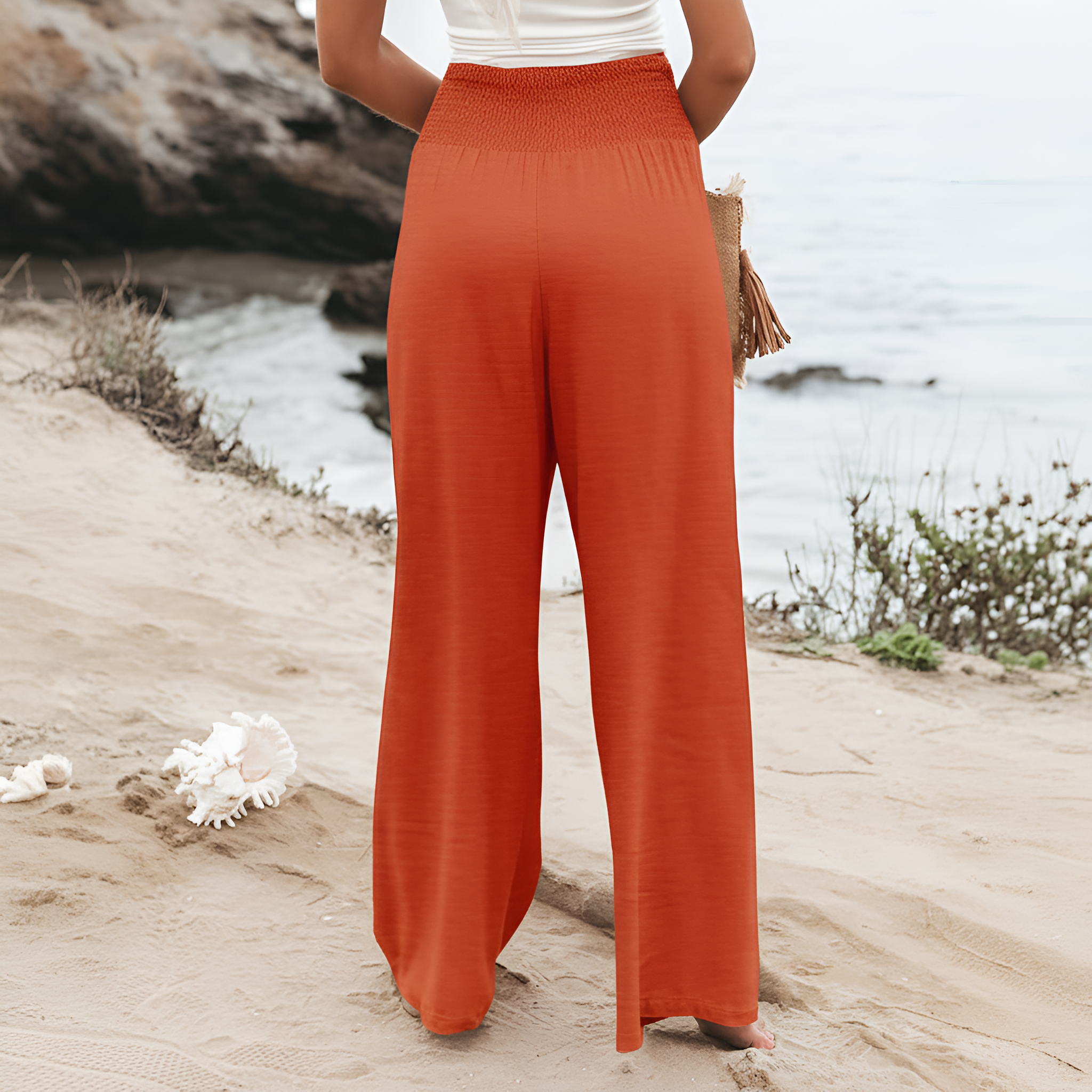 Casual High Rise Palazzo With Pocket For Women
