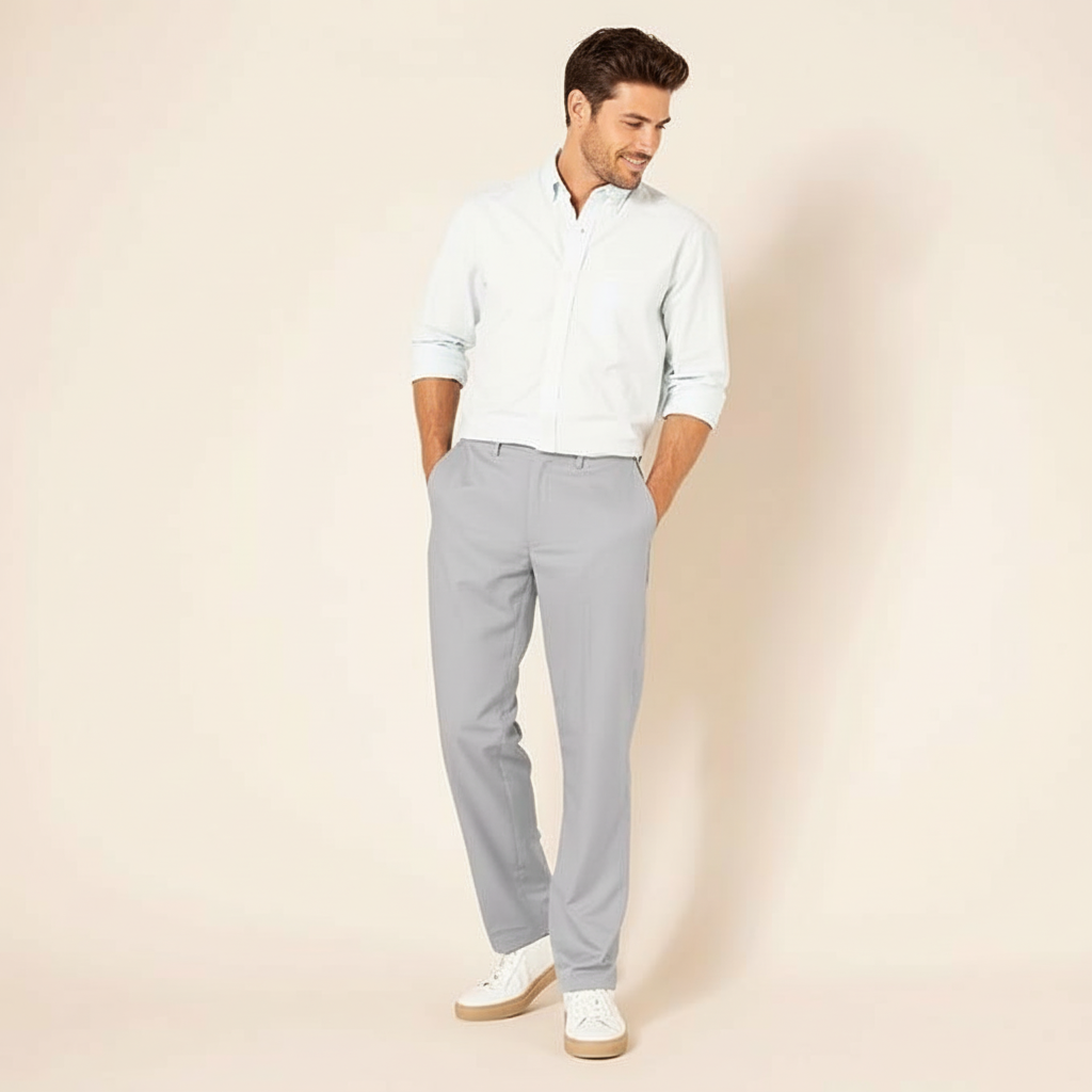 Classic Fit Flat Front Dress Pants for Men