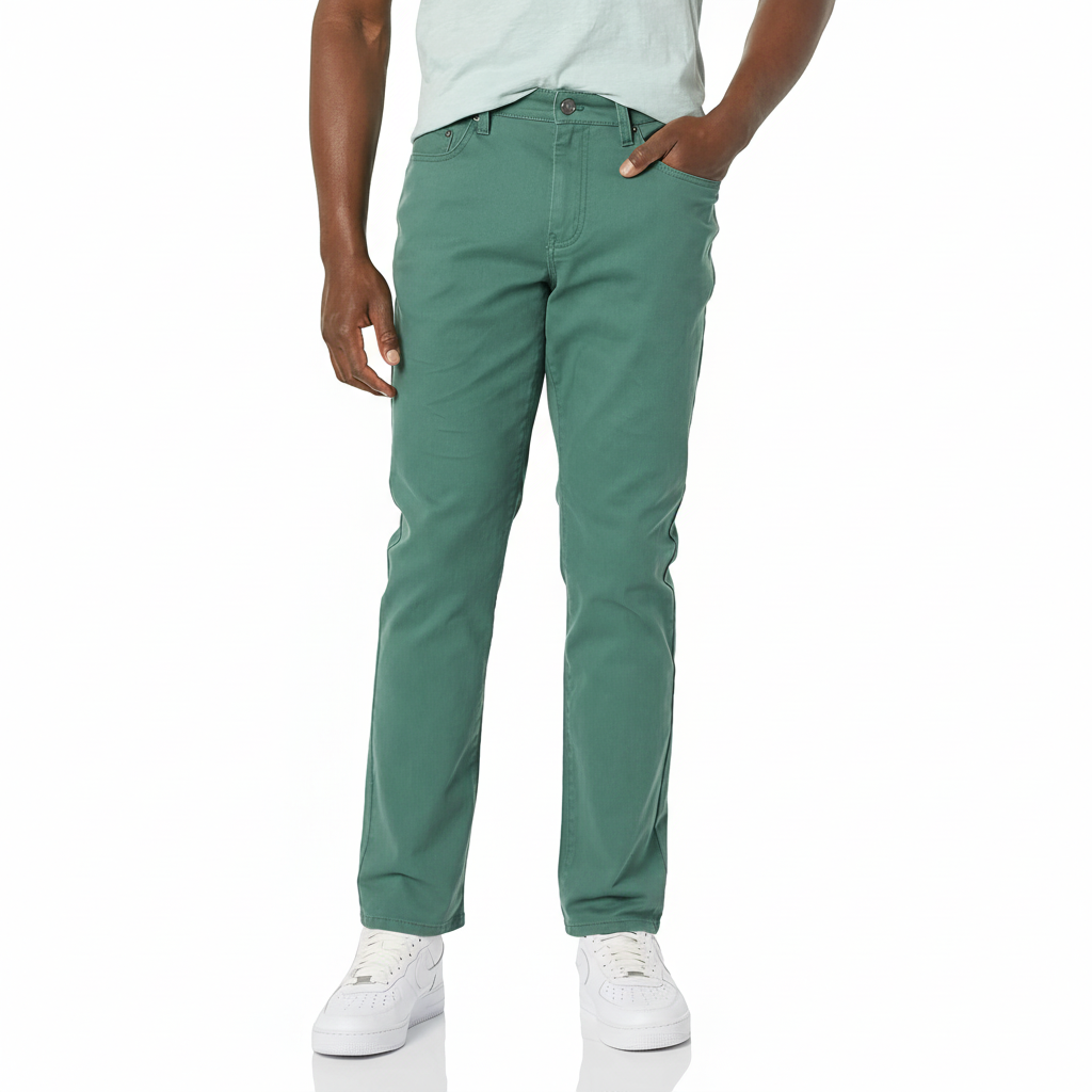 Straight Fit 5 Pocket Stretch Twill PantsStraight Fit 5 Pocket Stretchable Twill Pants - Image 9