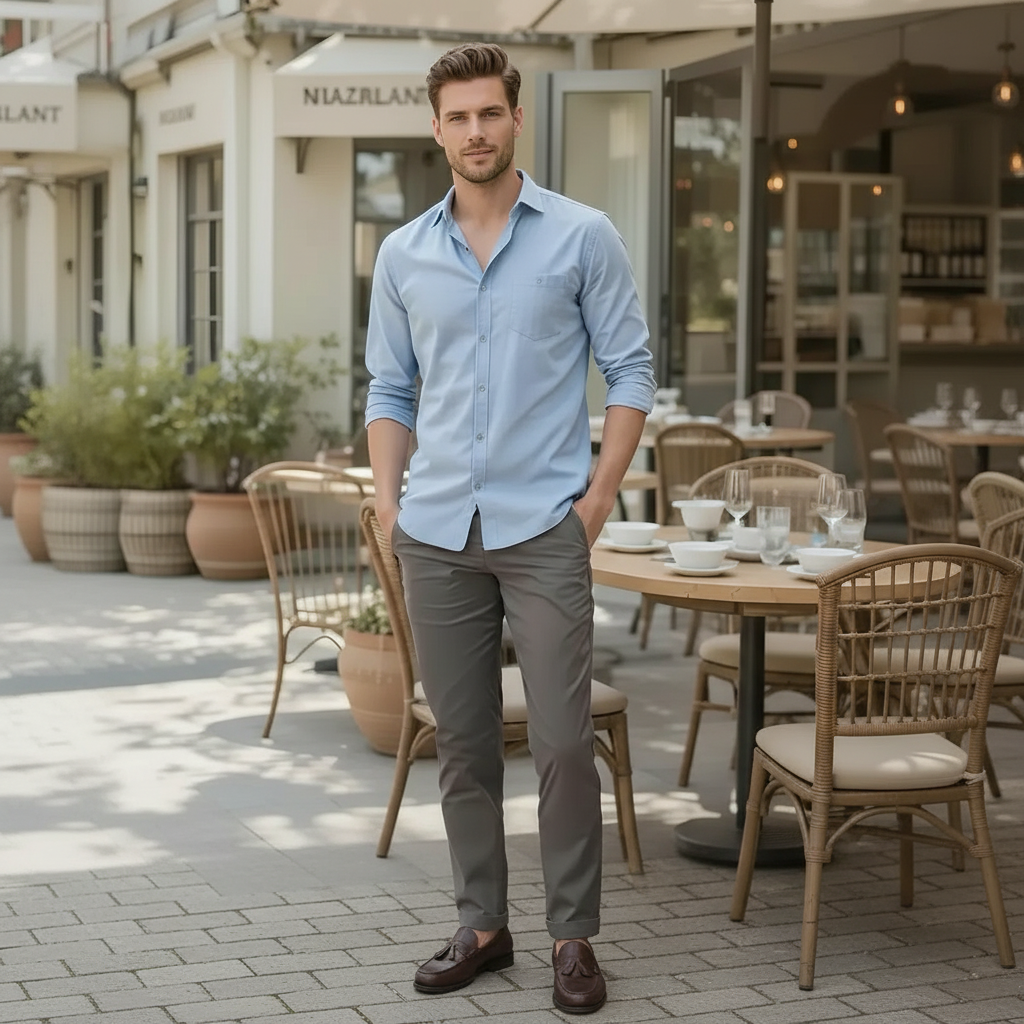 Flat Front Skinny Stretchy Trousers