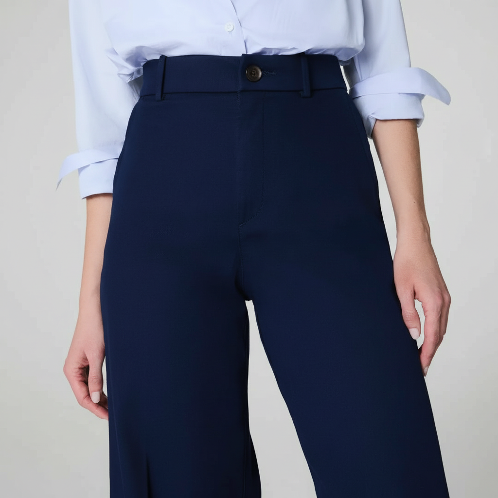 High Rise Stretch Wide Pant With Smoothing Panel