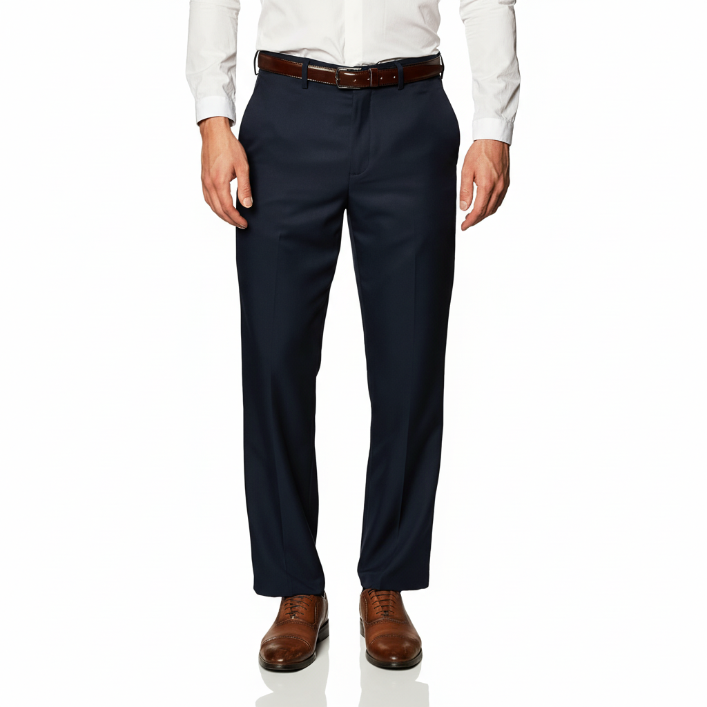 Classic Fit Flat Front Dress Pants for Men