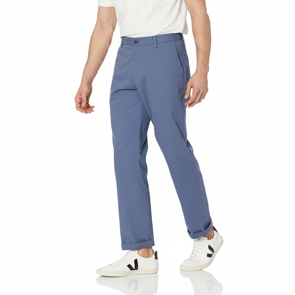 Men's Classic-Fit Wrinkle-Resistant Flat-Front Chino PantClassic Fit Wrinkle Resistant Chino Pants For Men - Image 17