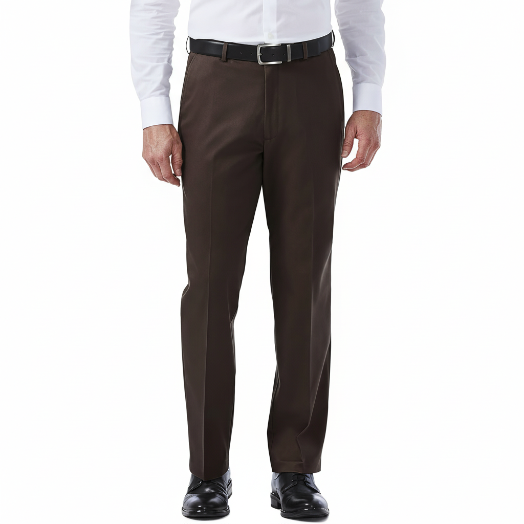 No Iron Flat Front Casual PantsNo Iron Flat Front Casual Pants With Classic Fit - Image 19