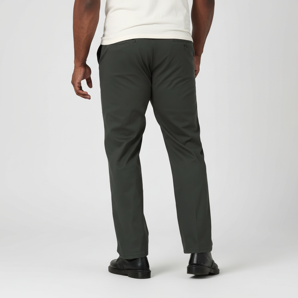 Straight Fit Casual Pants With Flex Comfort And Flat Front Style For Men