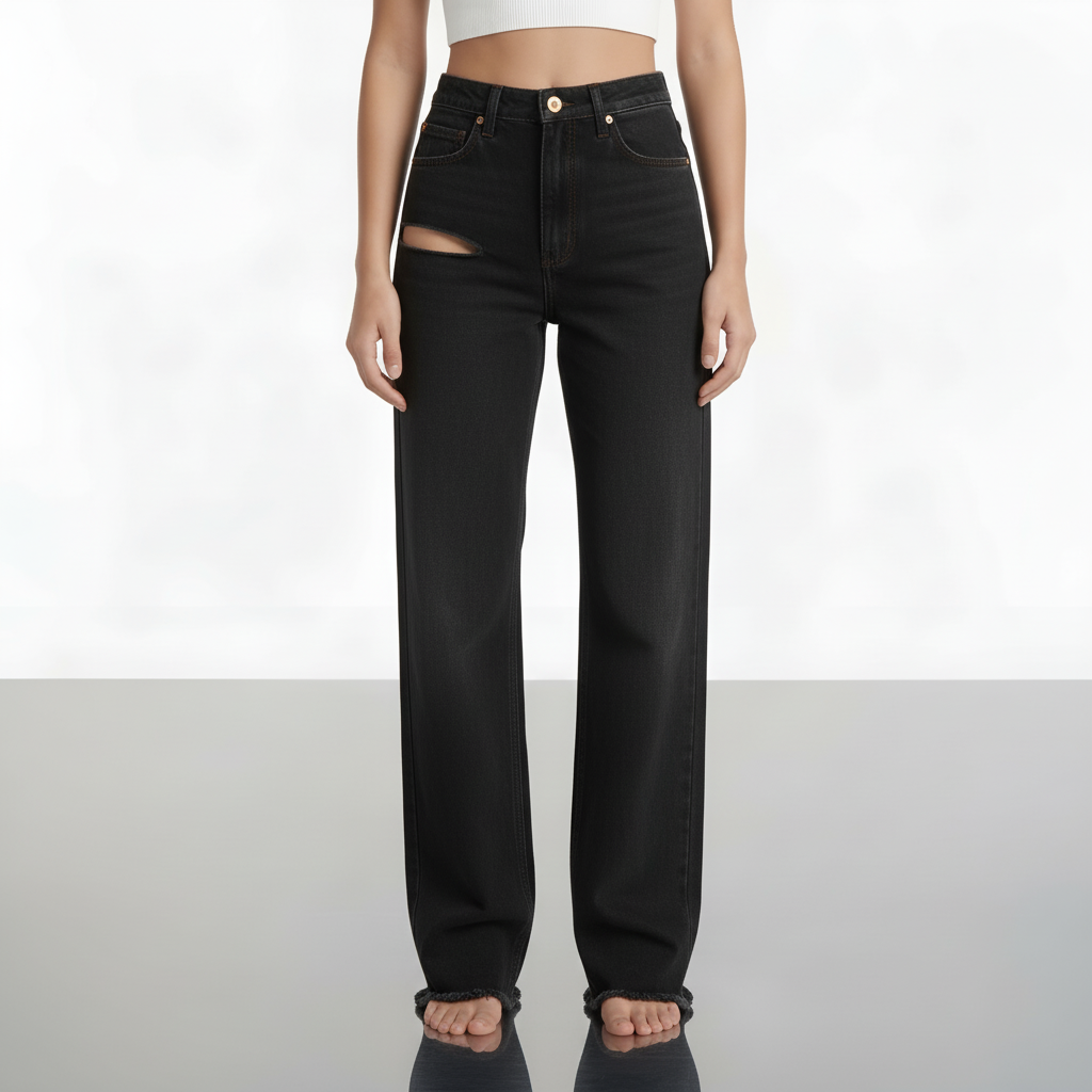 High Rise Cutout JeansHigh Rise Cutout Jeans - Image 4