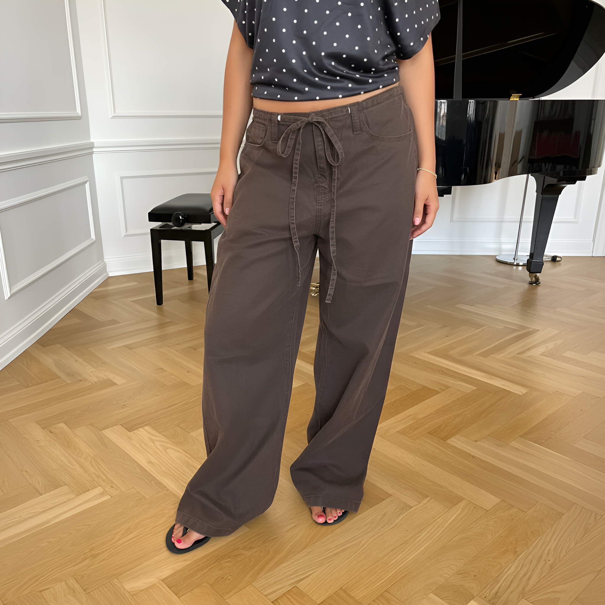 Women Casual Denim Pants Trendy High Waist Stretch JeansCasual Denim Baggy Pants With Stretch Fit - Image 10