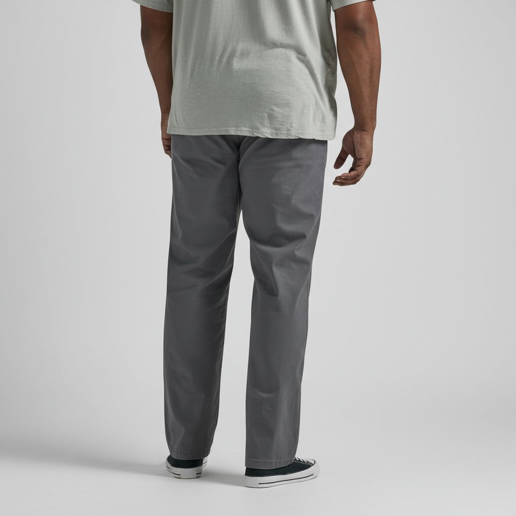 Straight Fit Casual Pants With Flex Comfort And Flat Front Style For Men