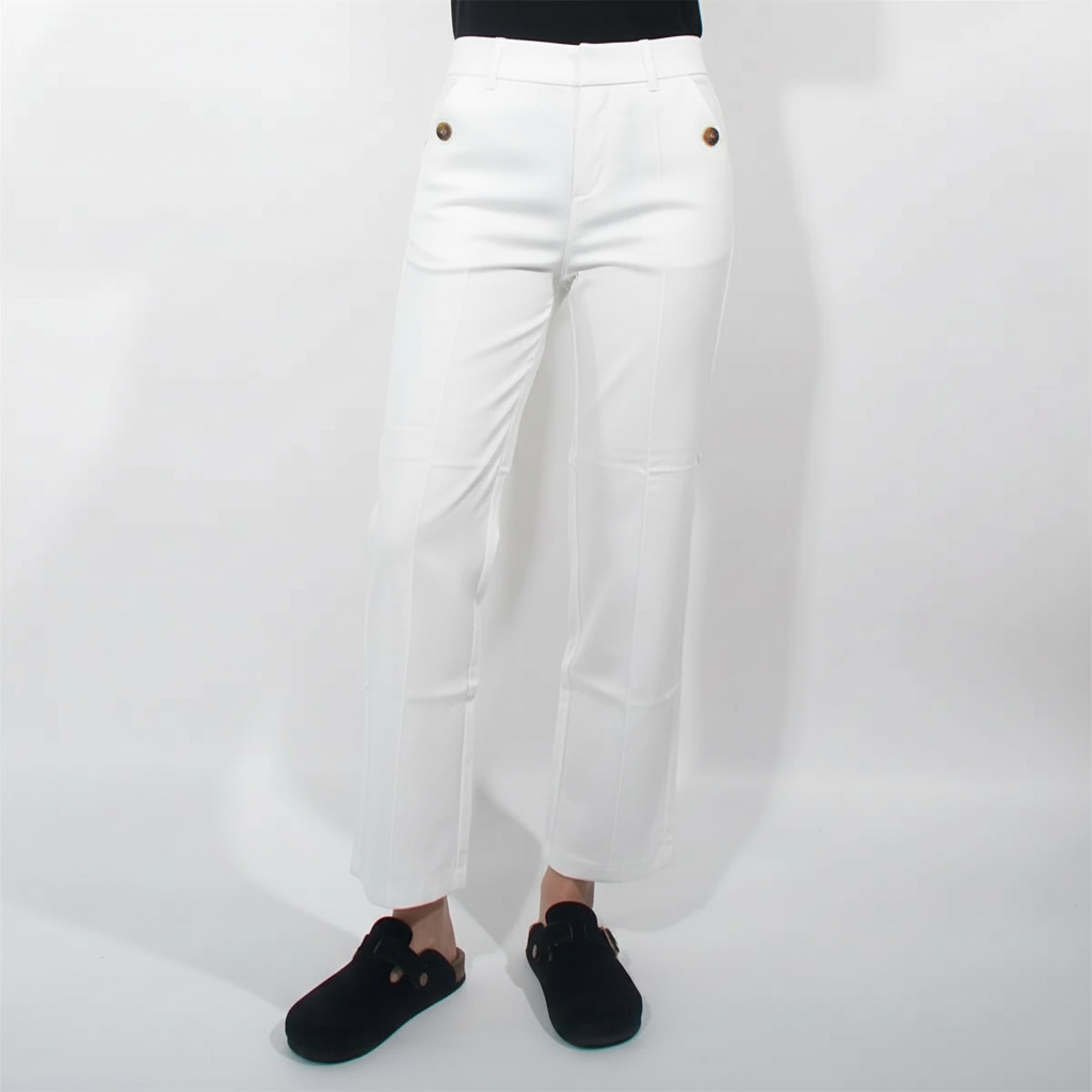 Stretch Twill Cropped 4 Way Wide Pant 