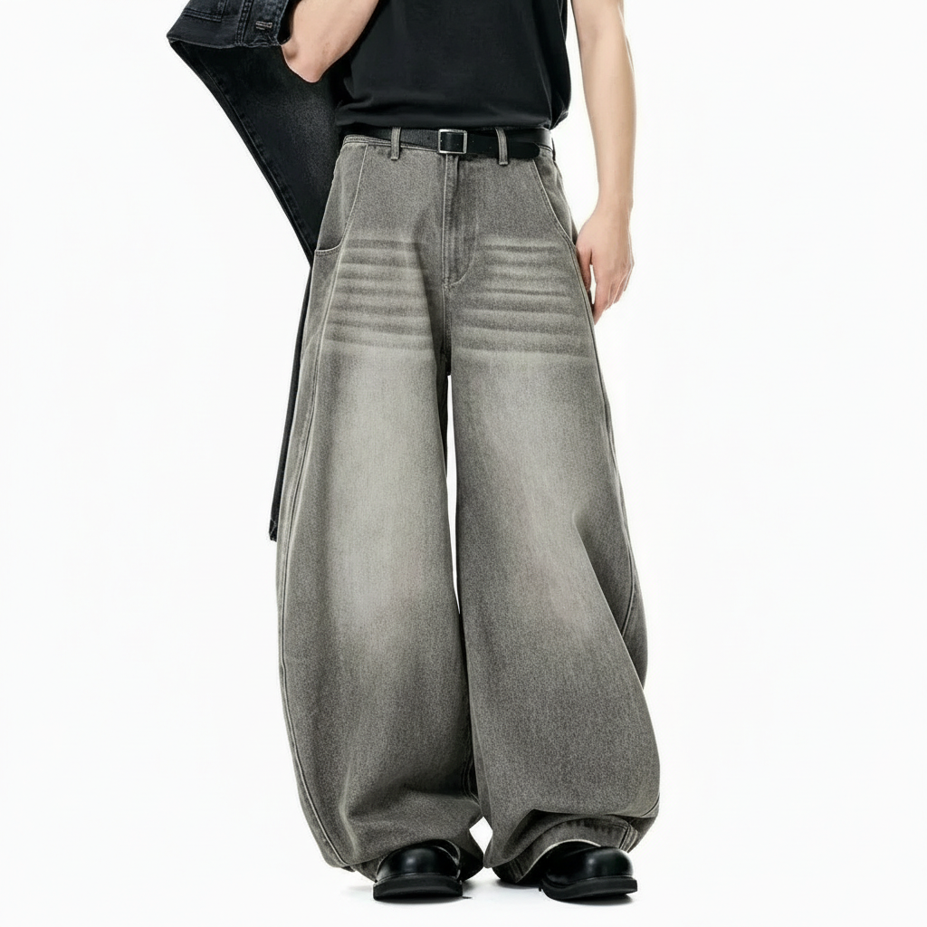 Baggy Wide Fit Cargo Streetwear Jeans For Men