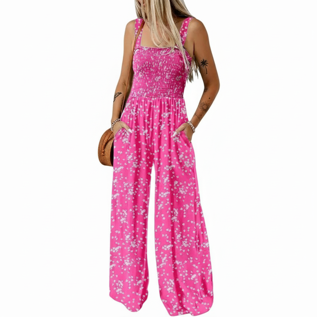 Summer 2 Piece Wide Pant Set for WomenCasual Loose Sleeveless Printed Jumpsuit For Women - Image 22