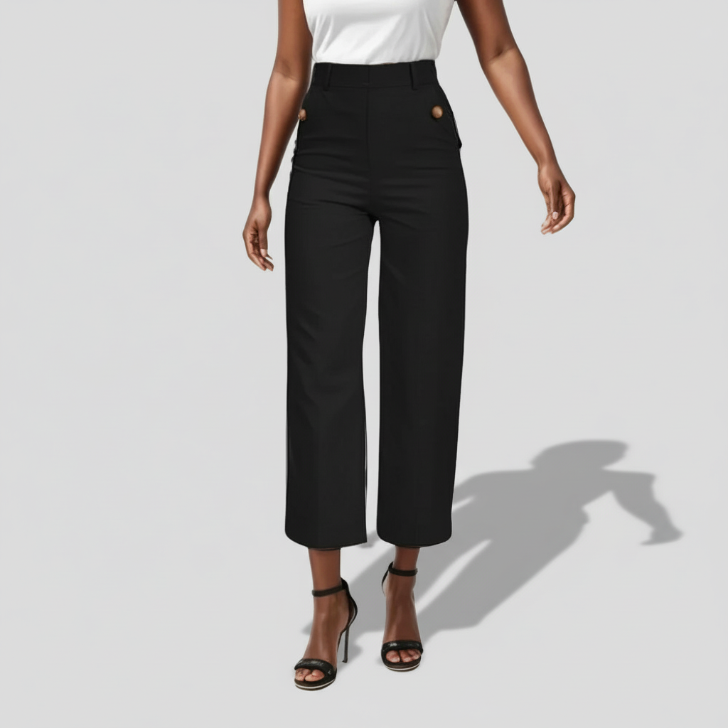Stretch Twill Cropped 4 Way Wide Pant 