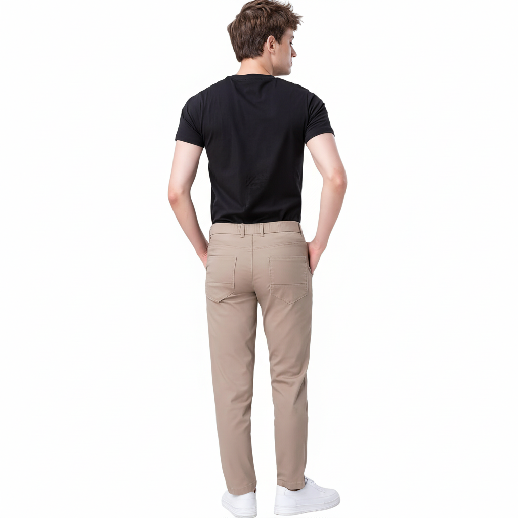 Flat Front Skinny Stretchy Trousers