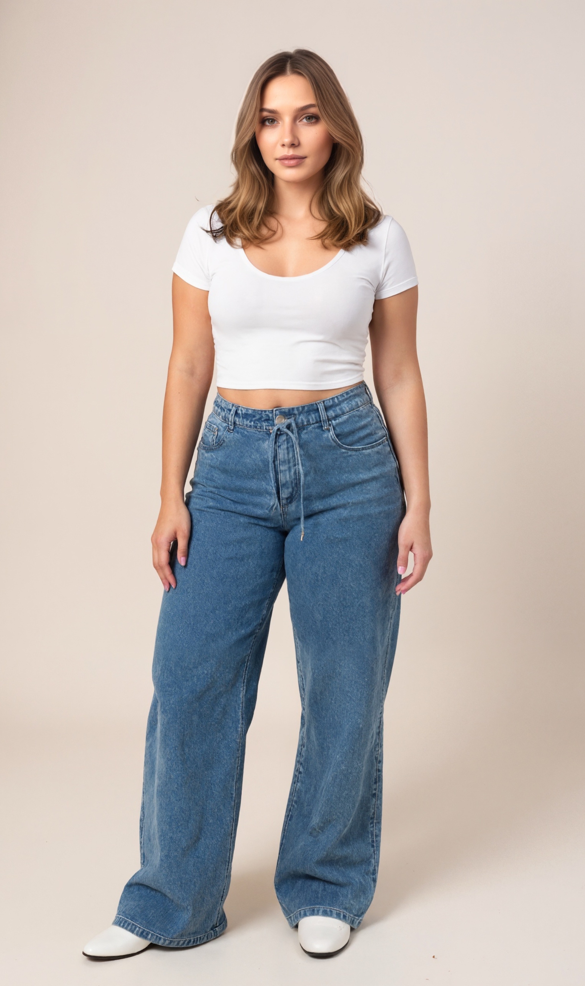 Wide Low Rise Denim Jeans