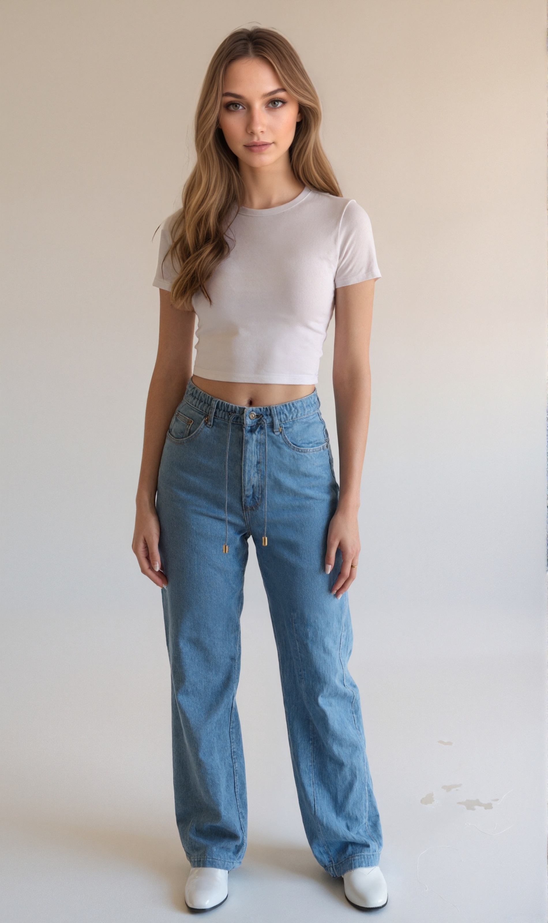 Wide Low Rise Denim Jeans
