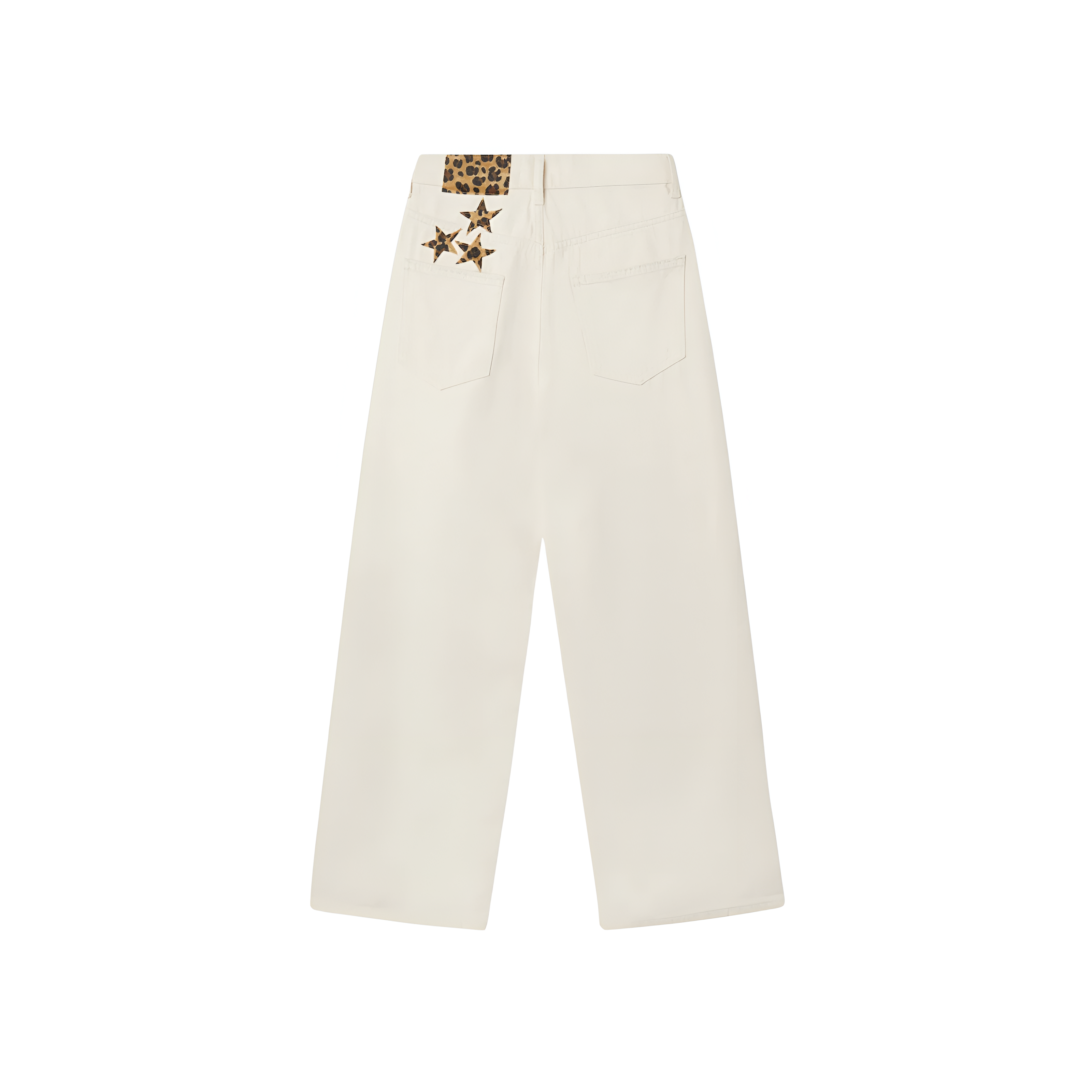 Wide Design Stylish Denim With Star Patch Detail