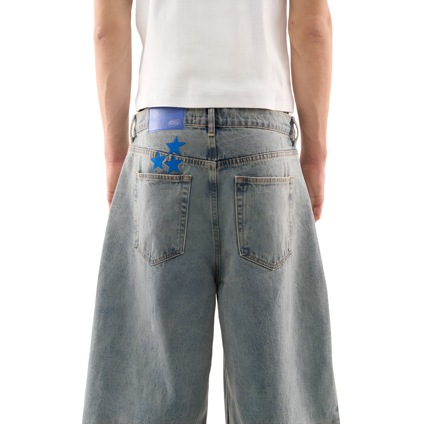 Wide Design Stylish Denim With Star Patch Detail-My Comfy Pant