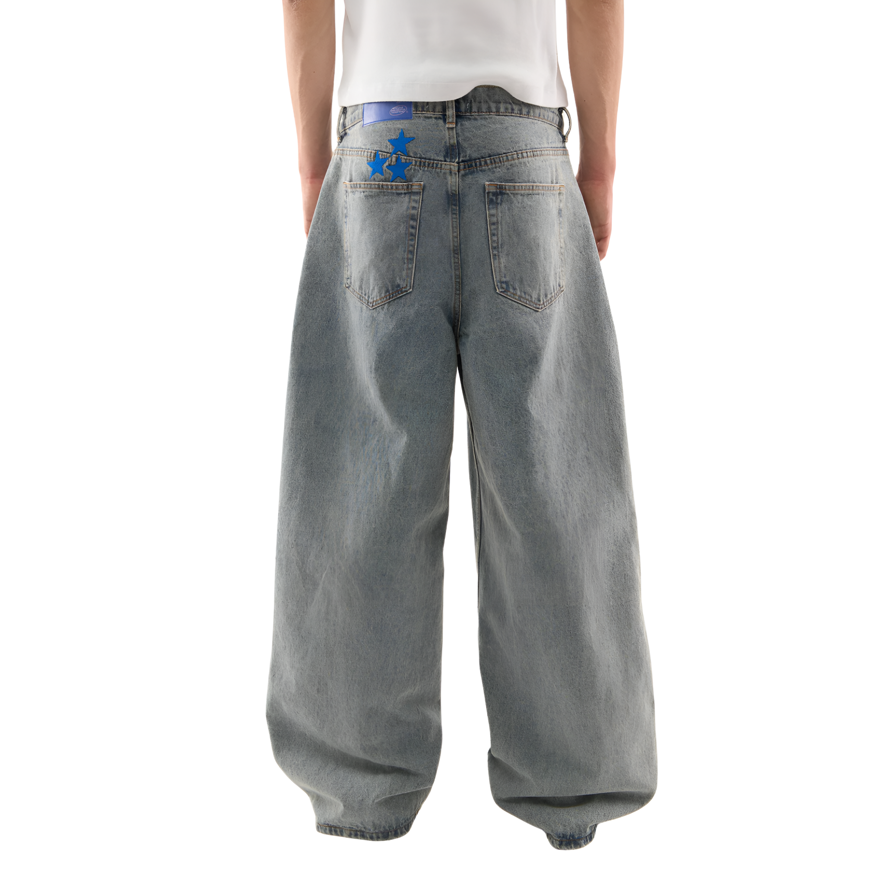 Wide Design Stylish Denim With Star Patch Detail-My Comfy Pant